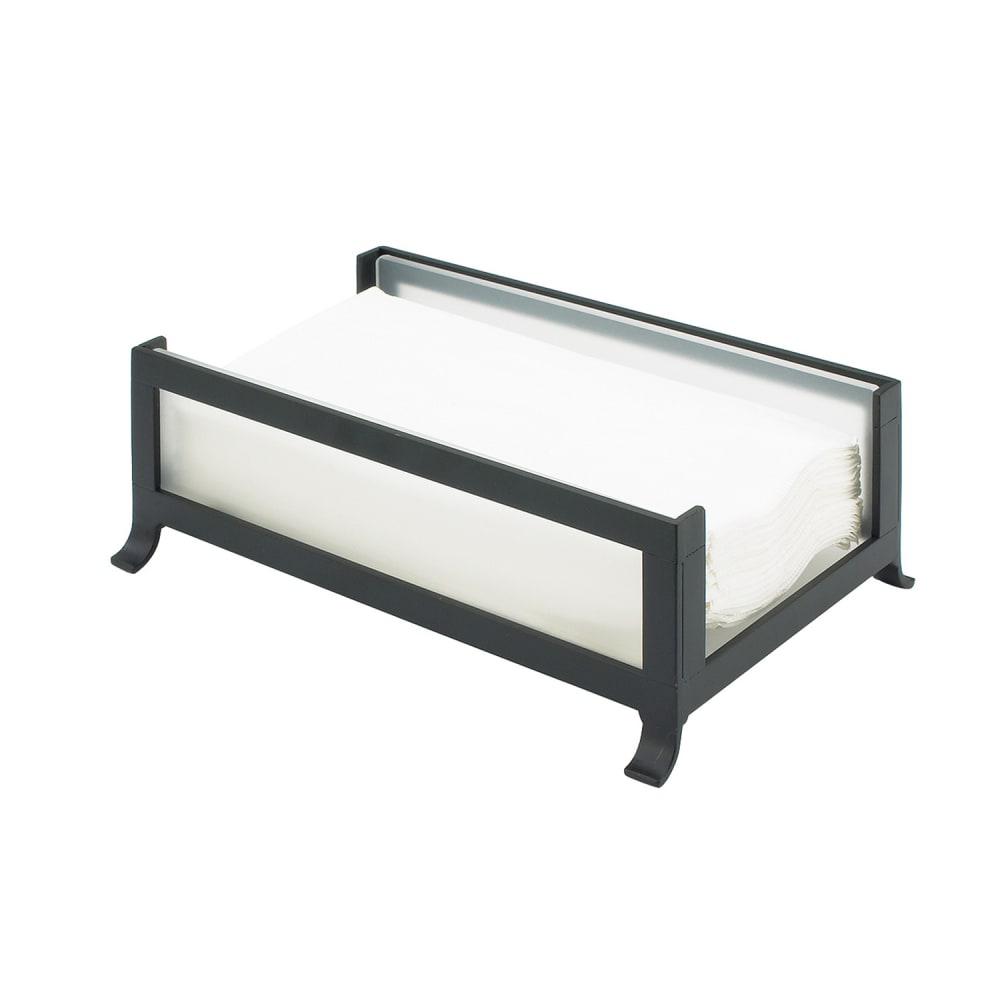 Cal-Mil 1588-33 Soho Napkin Holder for 4" x 8" Napkins - Black Frame w/ Faux Glass