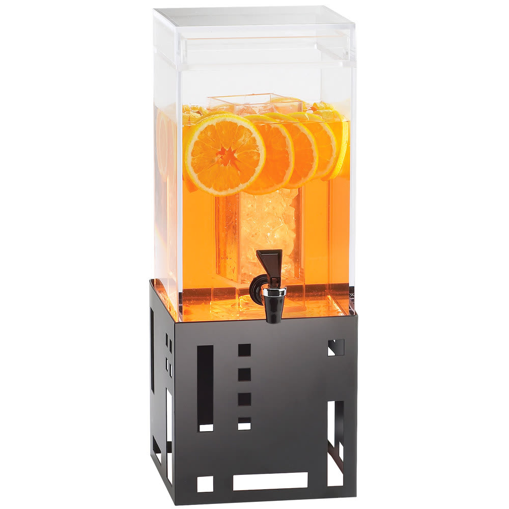 Cal-Mil 1602-1-13 1 1/2 gal Beverage Dispenser w/ Ice Tube - Plastic Container, Black Base