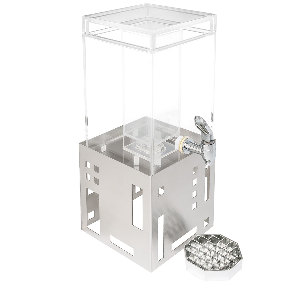 Cal-Mil 1602-1-55 1 1/2 gal Beverage Dispenser w/ Ice Tube - Plastic Container, Stainless Base