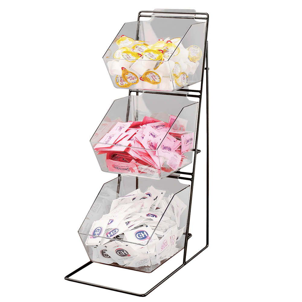 Cal-Mil 1709 Condiment Organizer w/ (3) Bins - Black