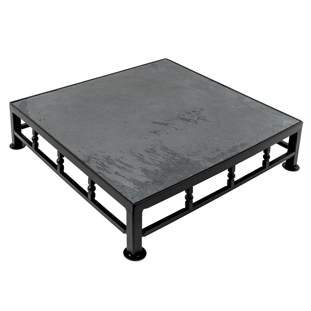 Cal-Mil 1711-3-65 12" Square Buffet Riser w/ Slate Top - 3"H, Metal, Black
