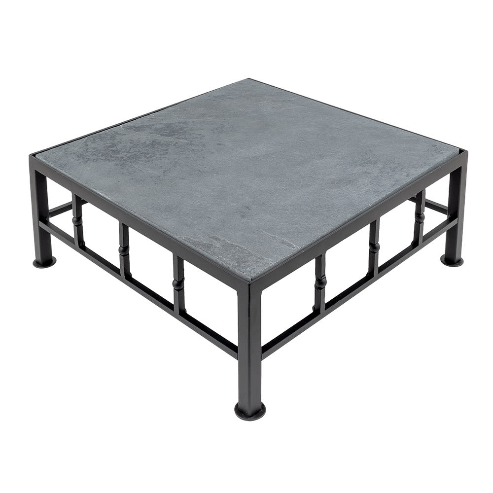 Cal-Mil 1711-5-65 12" Square Buffet Riser w/ Slate Top - 5"H, Metal, Black