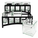 Cal-Mil 172313 Rectangular 6 Compartment Condiment Jar Display - Clear/Black thumbnail 2