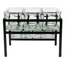 Cal-Mil 172313 Rectangular 6 Compartment Condiment Jar Display - Clear/Black thumbnail 4