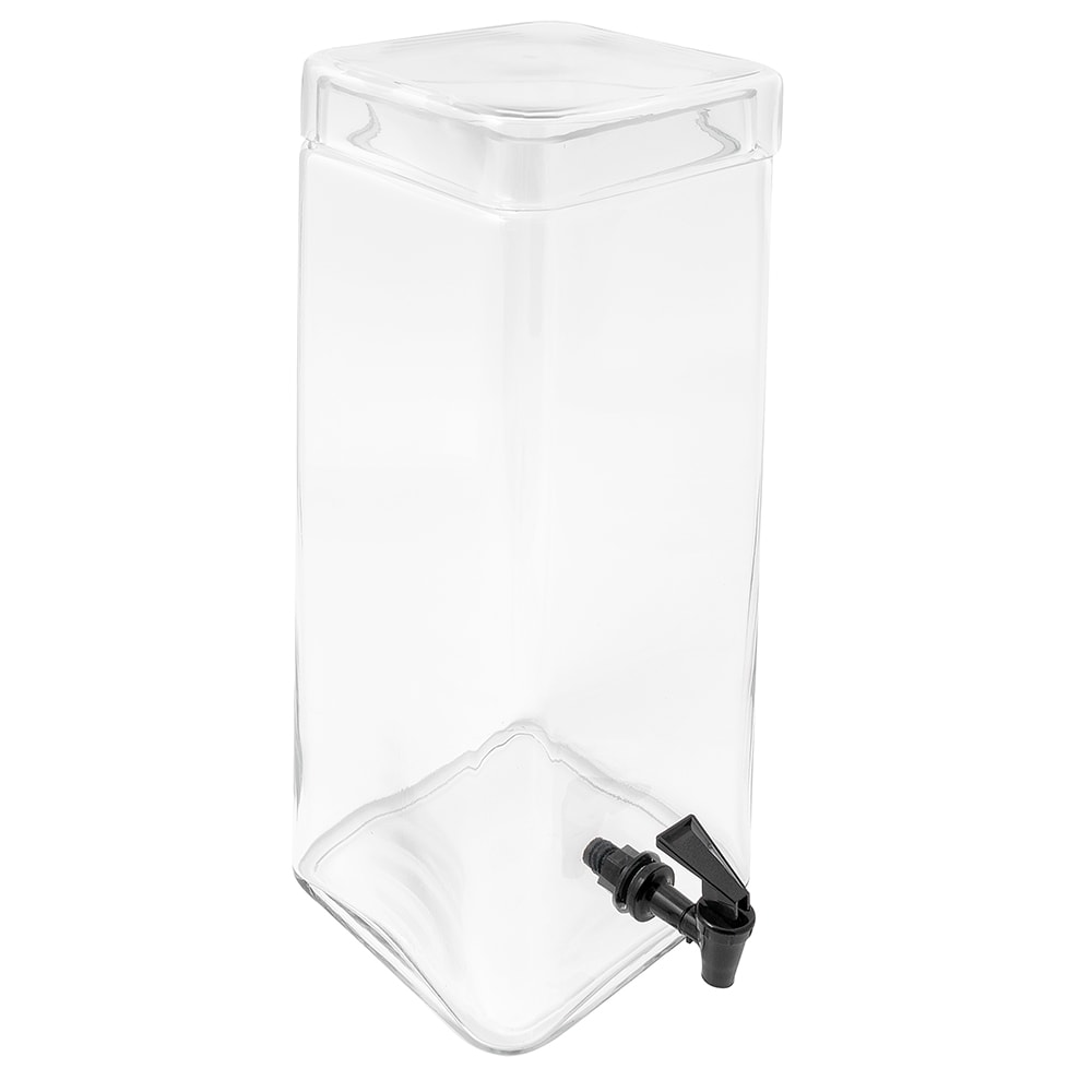 Cal-Mil 1733-3 3 Gallon Square Glass Beverage Dispenser - Clear
