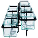 Cal-Mil 1809-13 Rectangular 6 Compartment Condiment Jar Display - Clear/Black thumbnail 4