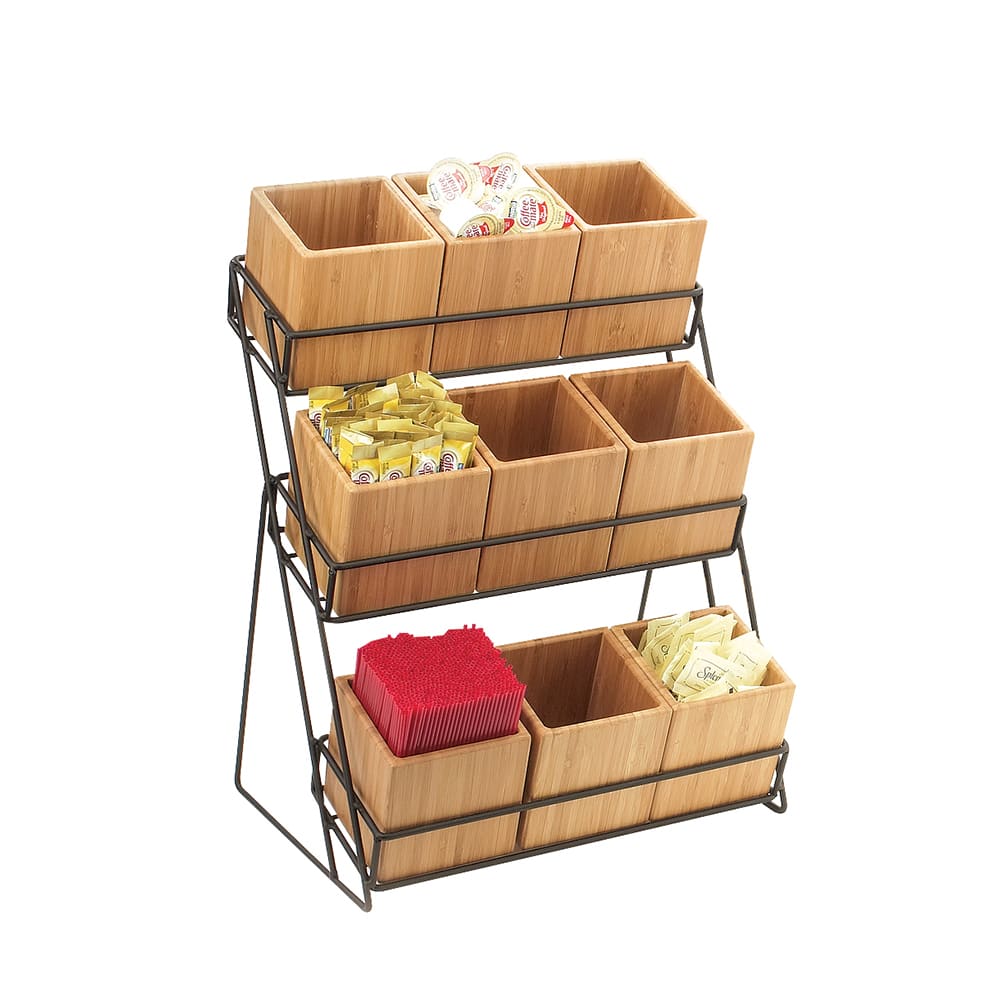Cal-Mil 1817-13 Condiment Organizer w/ (9) Bins - Black