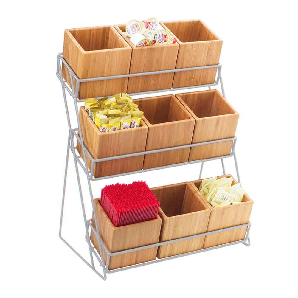 Cal-Mil 1817-39 Condiment Organizer w/ (9) Bins - Silver