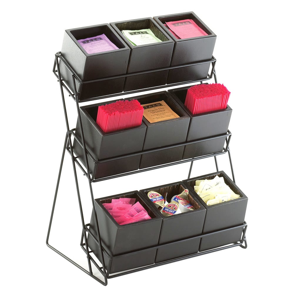 Cal-Mil 1817-96 Condiment Organizer w/ (9) Bins - Black