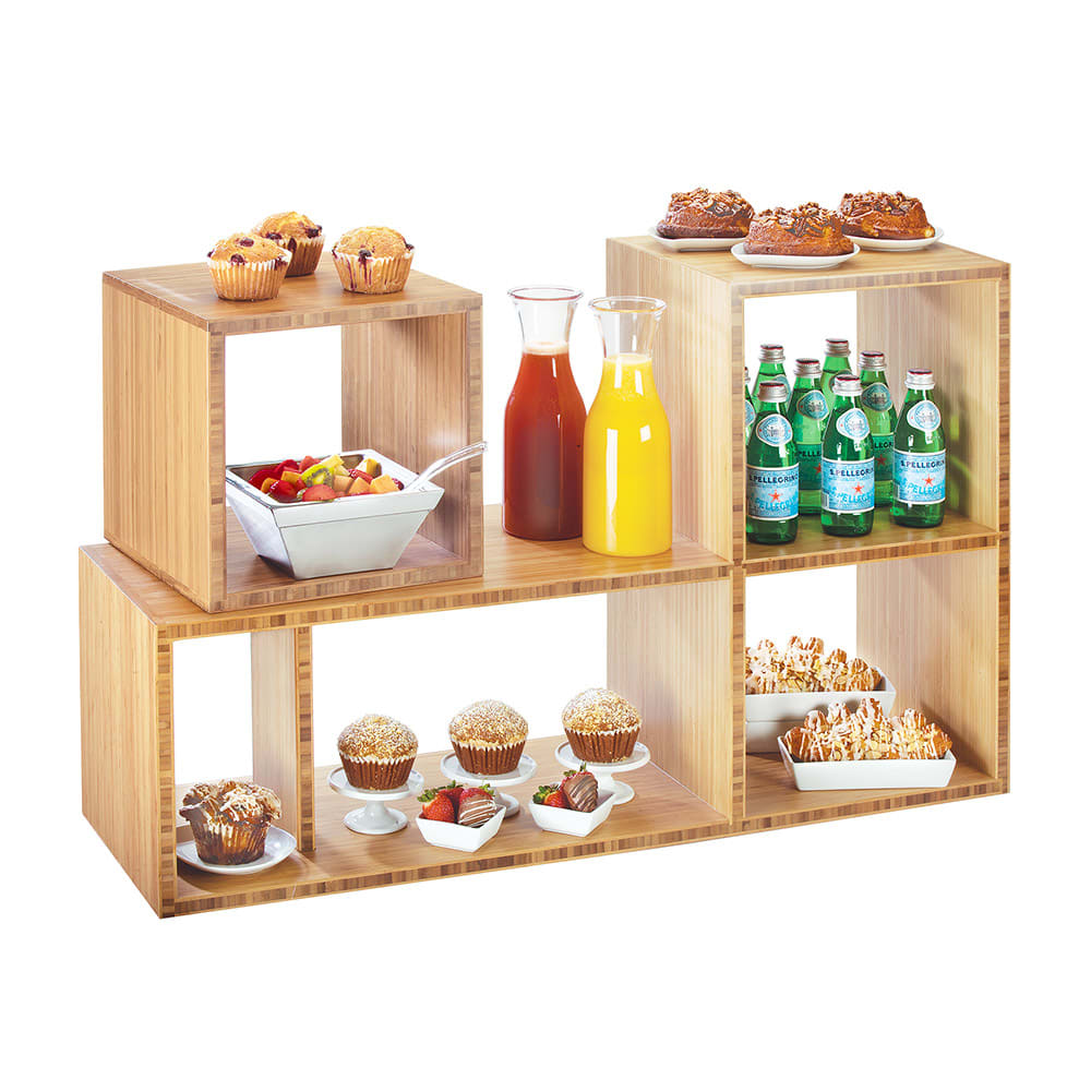 Cal-Mil 1933-60 Display Riser Unit w/ Removable Small Shelf - 38"W x 12"D x 24"H, Bamboo