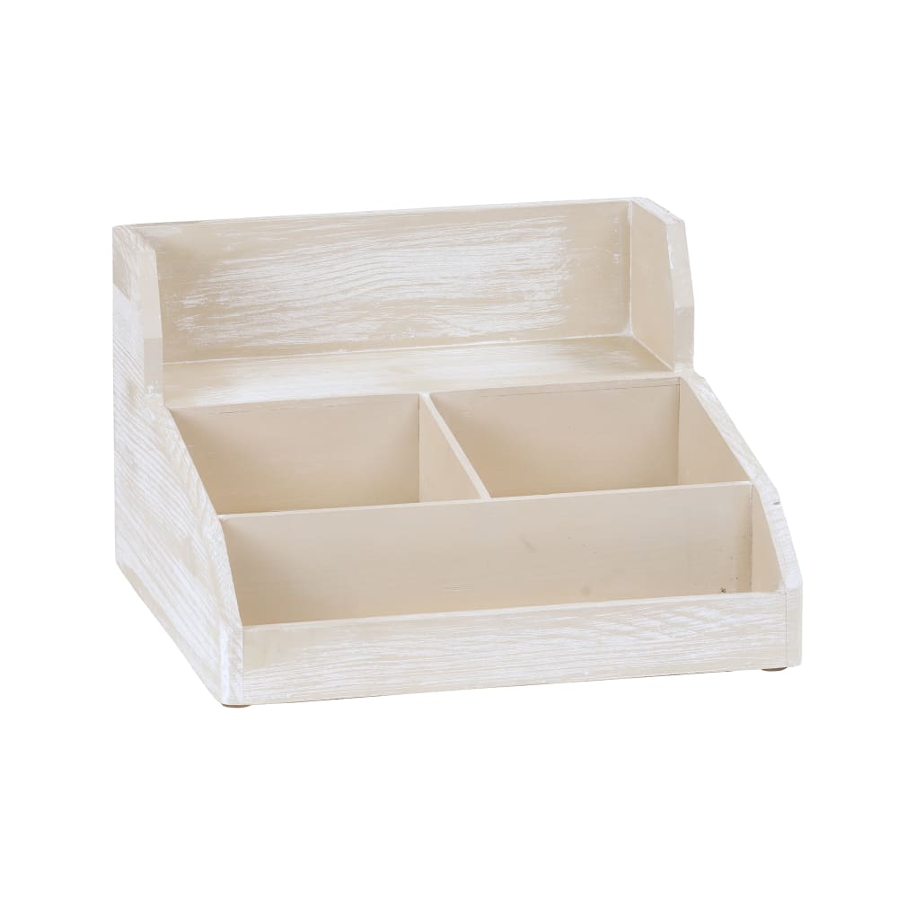 Cal-Mil 2019-113 Condiment Organizer w/ (4) Bins, 15" x 14 1/2" x 9 1/4"H, Rustic Pine