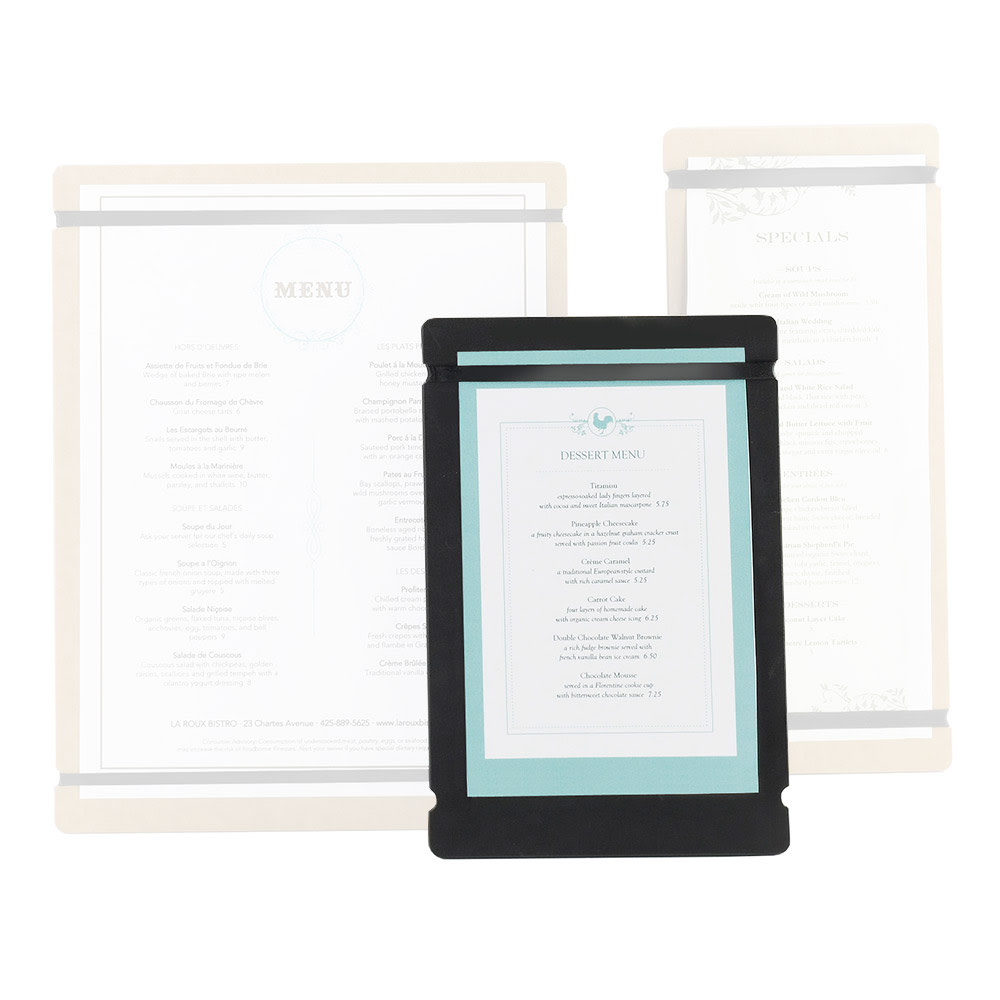 Cal-Mil 2034-57-13 Menu Board w/Flex Bands - 5" x 7", Black