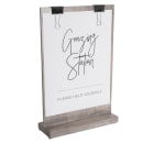 Cal-Mil 2036-811-110 Tabletop Clipboard Menu Card Holder - 9 1/4" x 2 1/2" x 13 1/2", Pine Wood, Gray Wash thumbnail 2