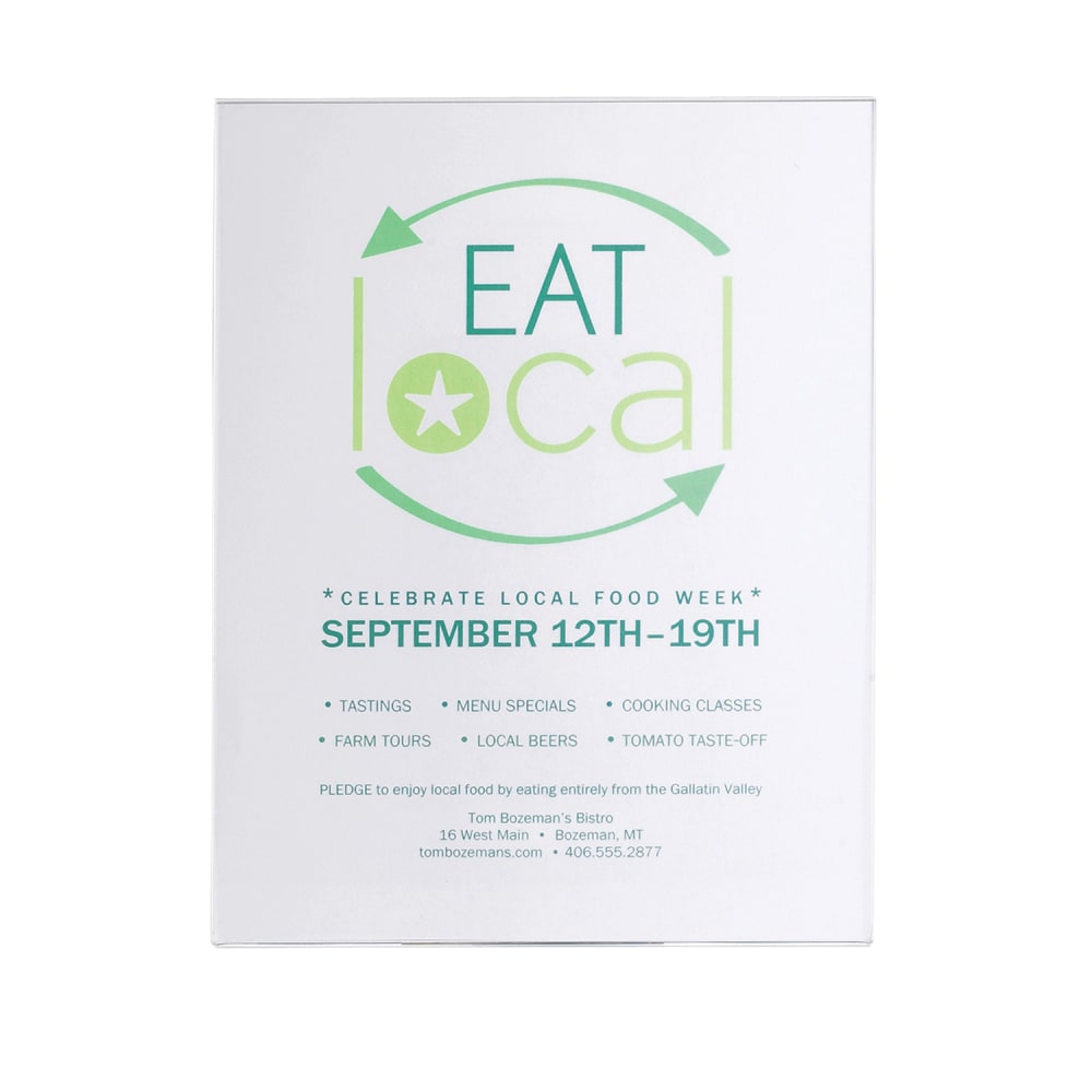 Cal-Mil 214 Wall Mount Menu Card Holder 0 8 1/2" x 11", Acrylic, Clear