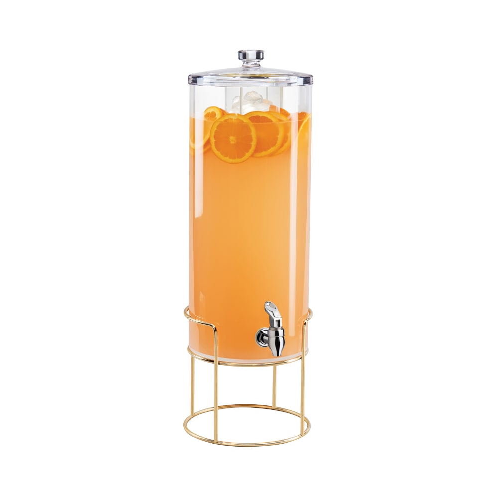 Cal-Mil 22005-3-46 3 gal Beverage Dispenser w/ Ice Tube - Plastic Container, Brass Base