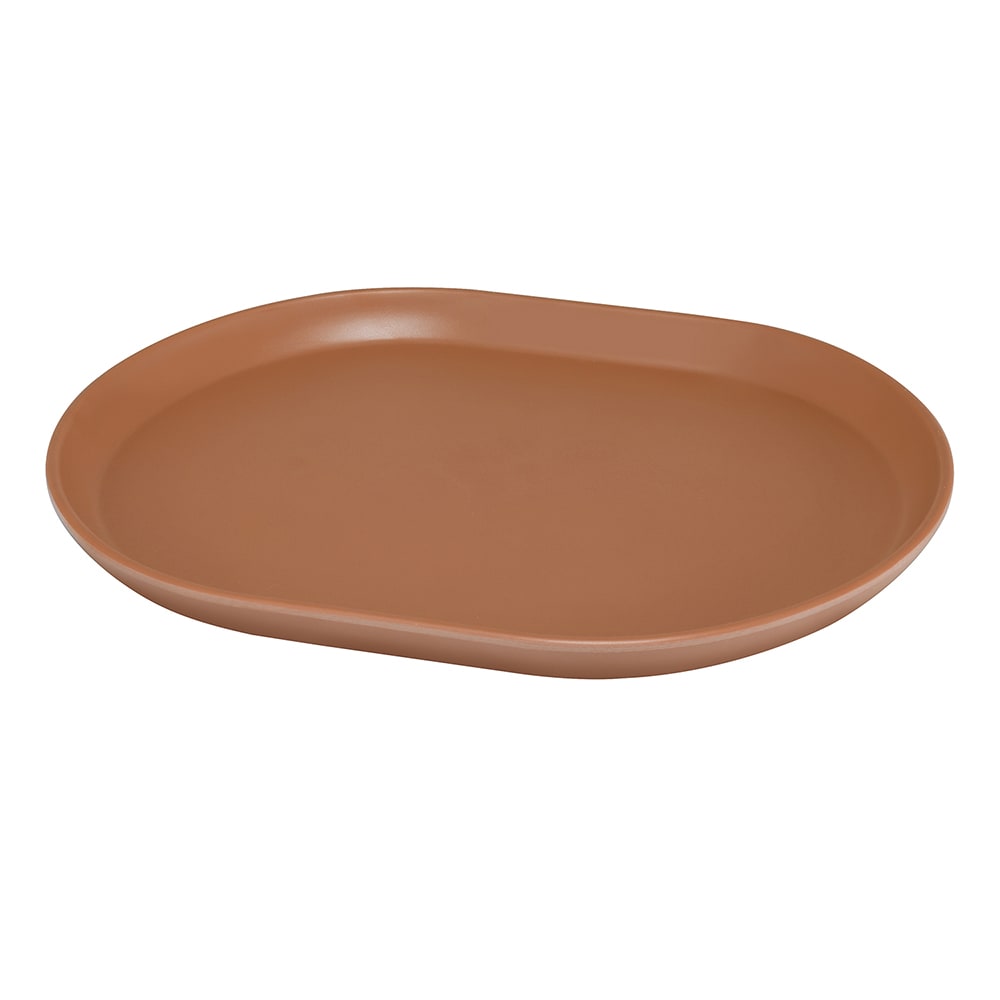 Cal-Mil 22018-109 14" x 11 1/4" Oval Hudson Platter - Melamine, Terra Cotta