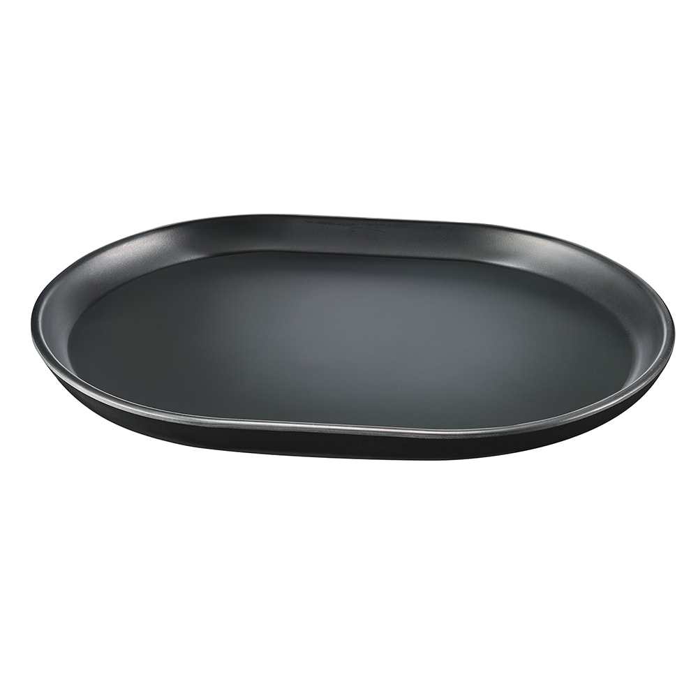 Cal-Mil 22018-13 14" x 11 1/4" Oval Hudson Platter - Melamine, Black