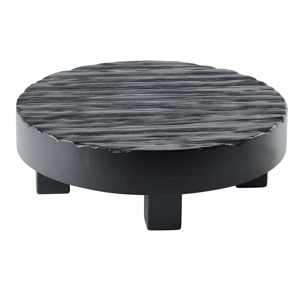 Cal-Mil 22022-13 12" Round Monterey Riser - 4"H, Wood, Black