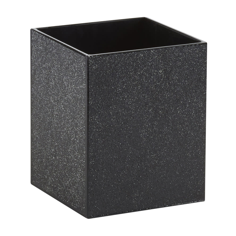 Cal-Mil 22040-55-13 4 3/4" Square To Go Station Utensil Holder - 6 1/4"H, Plastic, Black