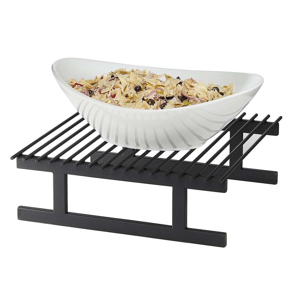 Cal-Mil 22053-5-13 16" Square Deli Riser - 5 1/4"H, Steel, Black