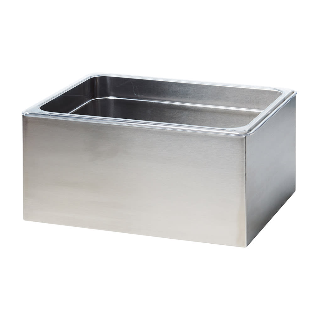 Cal-Mil 22064-10-55 Ice Housing w/ Clear Plastic Ice Pan - 12 1/4"W x 10"D x 6"H, Stainless Frame