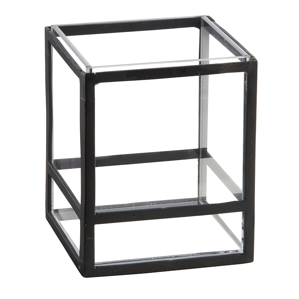 Cal-Mil 22076-13 4" Square Display Riser Box - 6"H, Plastic/Steel, Black