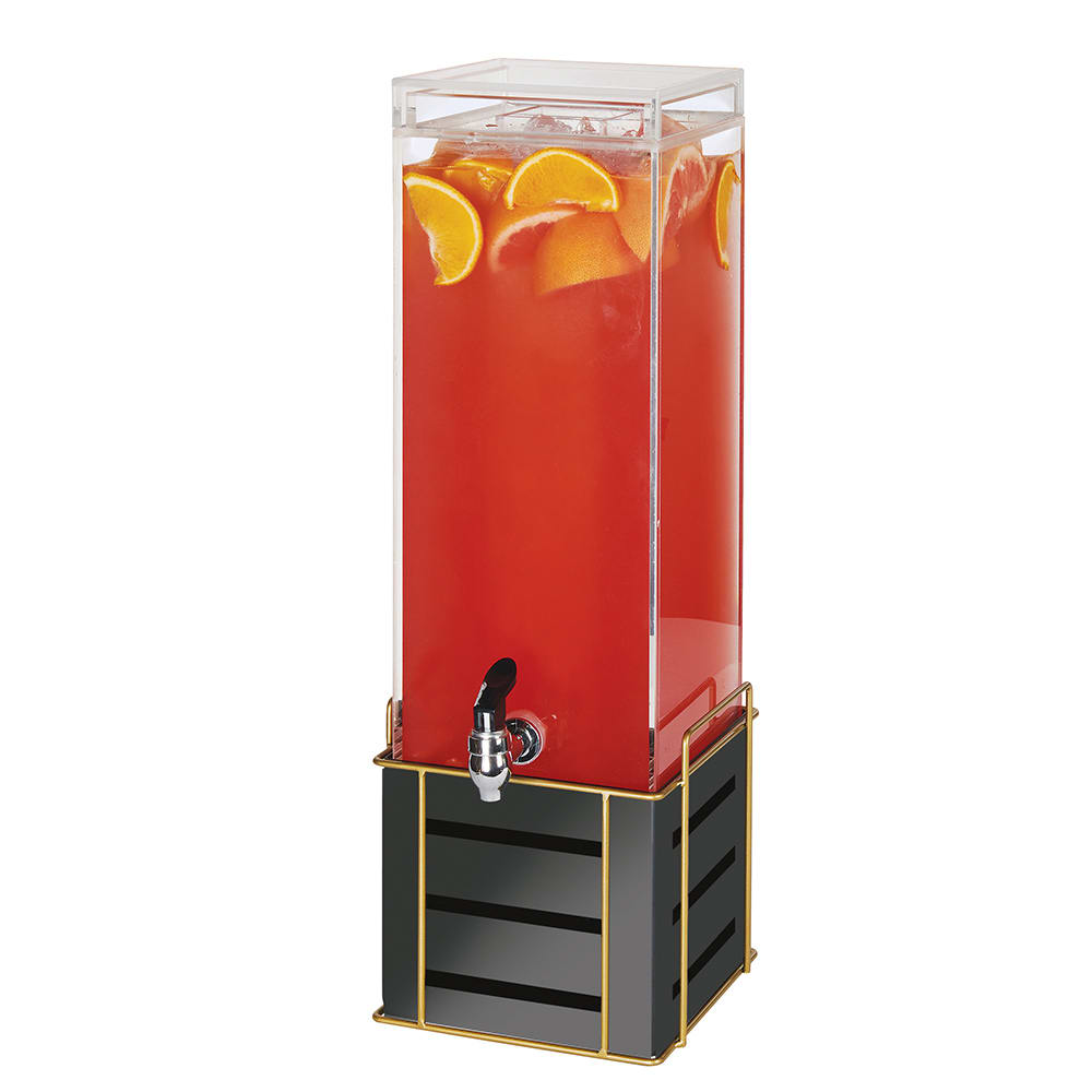 Cal-Mil 22090-3-90 3 gal Beverage Dispenser w/ Ice Chamber - Plastic Container, Black Steel Base