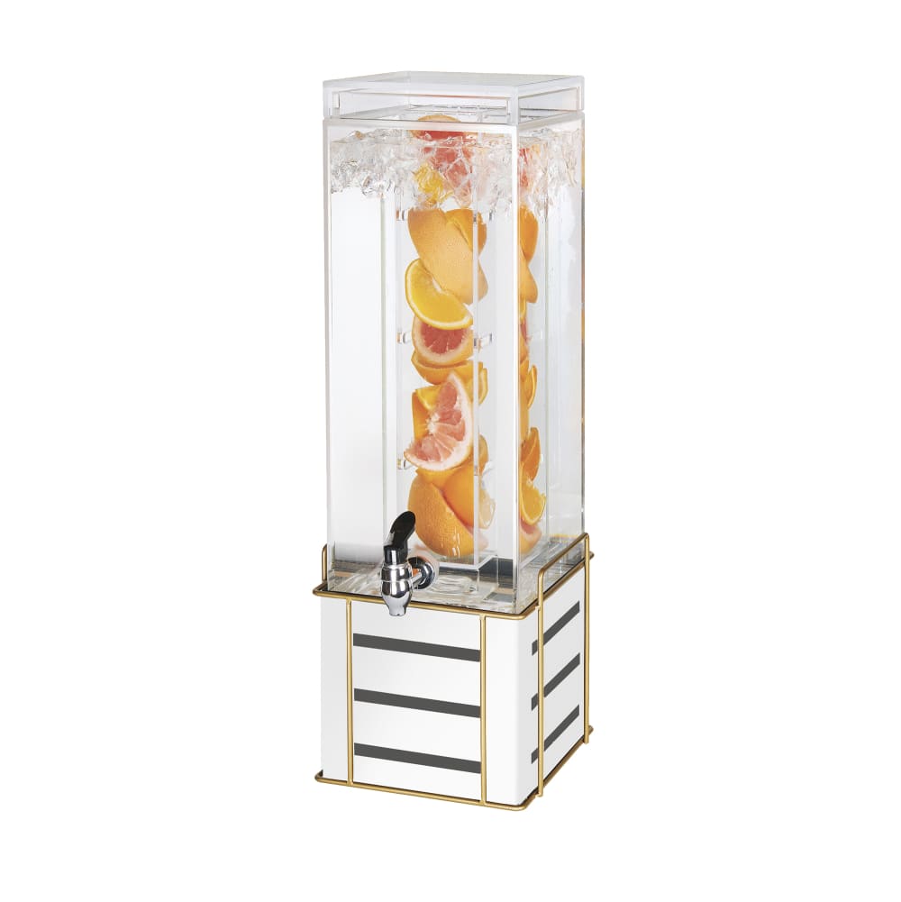 Cal-Mil 22090-3INF-15 3 gal Beverage Dispenser w/ Infusion Chamber - Acrylic Container, White Steel Base