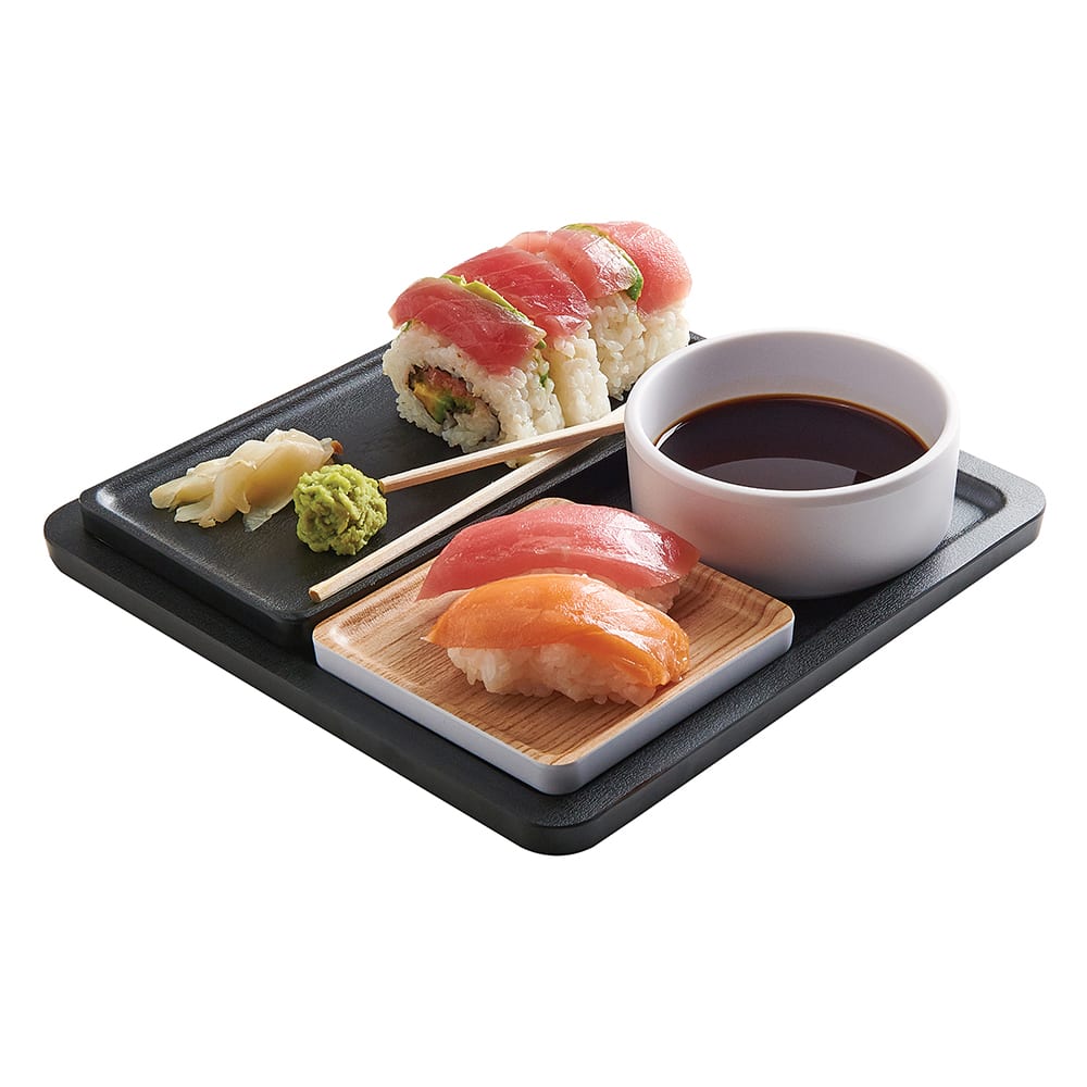 Cal-Mil 22099-13 9" Melamine Serving Tray, Black