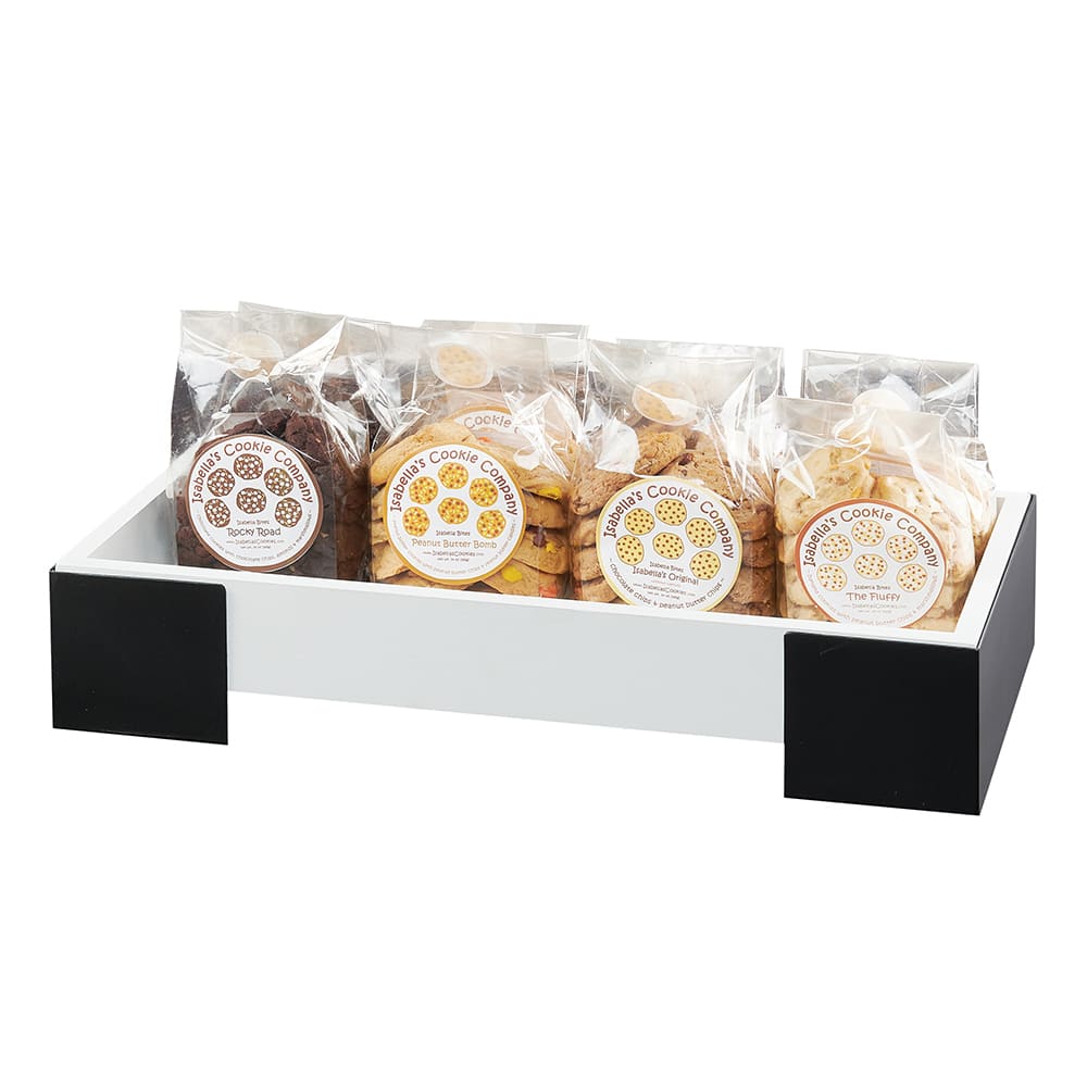 Cal-Mil 22118-4-13 Countertop Merchandiser - 20 1/4"W x 10 1/4"D x 4"H, White Bin w/ Black Metal Frame