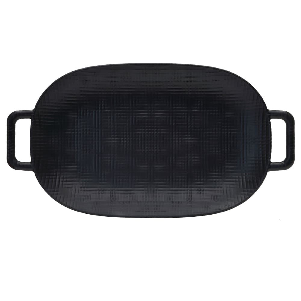Cal-Mil 2216113 23" x 11 3/8" Oblong Serving Platter - Melamine, Black