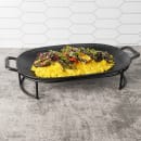 Cal-Mil 2216113 23" x 11 3/8" Oblong Serving Platter - Melamine, Black thumbnail 3