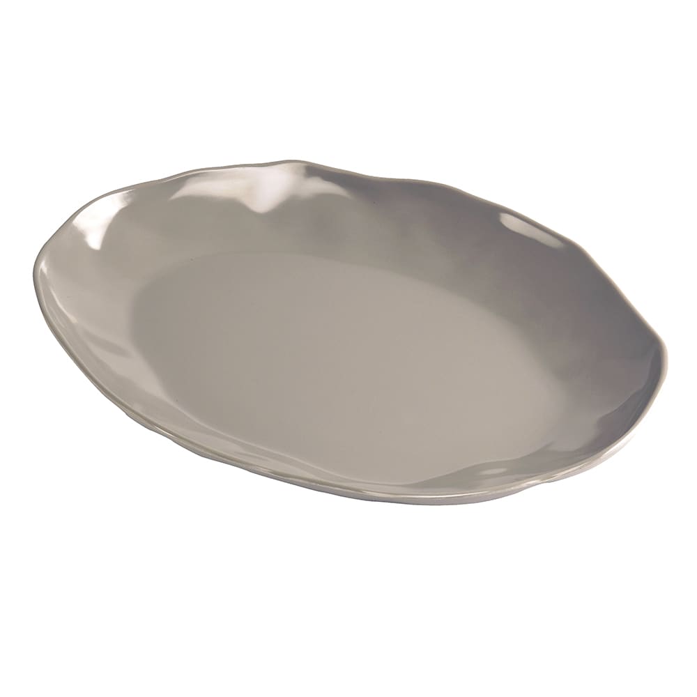 Cal-Mil 22306-912-102 12" x 9" Oval  Marin Platter - Melamine, Ash Gray