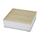 Cal-Mil 22309-15 10" Square Bento Box w/ (2) Compartments - Melamine, White thumbnail 2