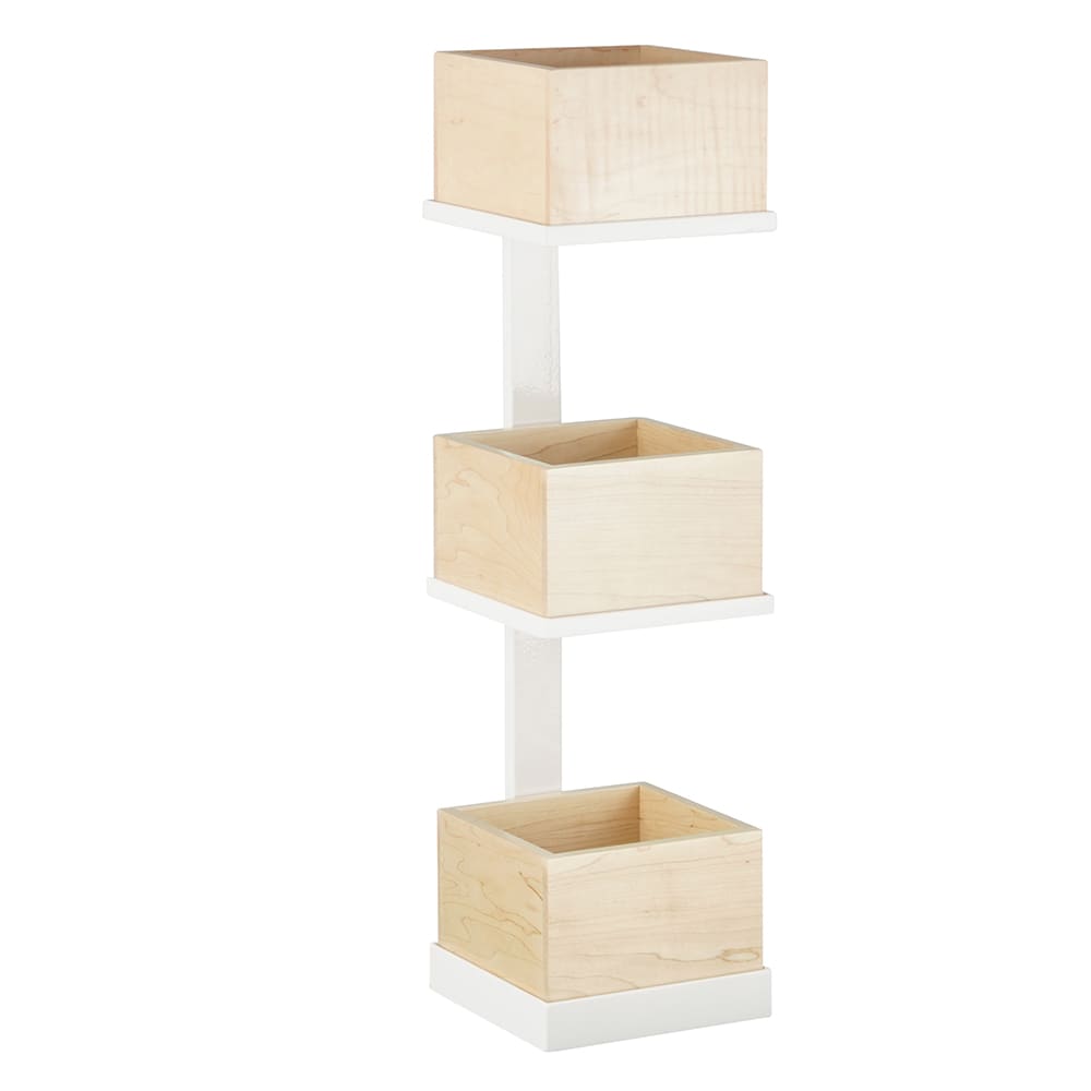 Cal-Mil 22318-15 3 Level Merchandising Stand - 6 1/2"W x 7"D x 20 1/2"H, Metal, White