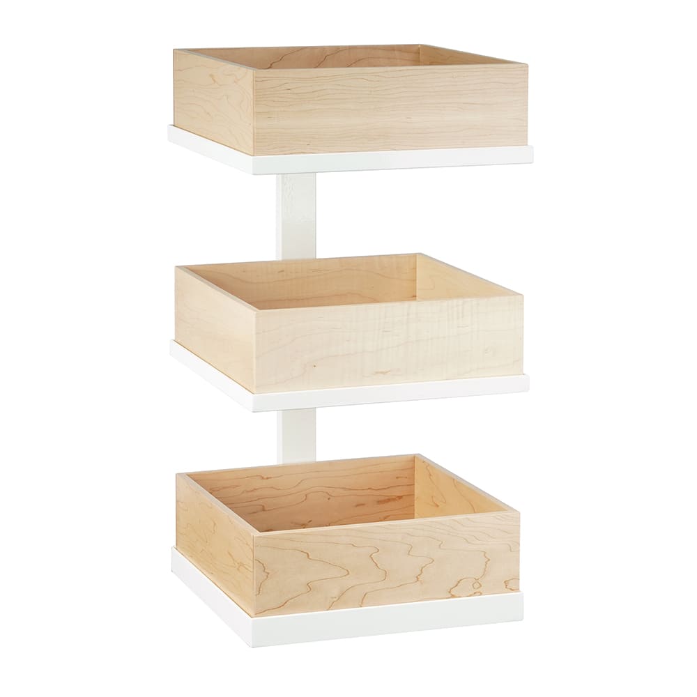 Cal-Mil 22320-15 3 Level Merchandising Stand - 12 1/2"W x 7"D x 20 1/2"H, Metal, White