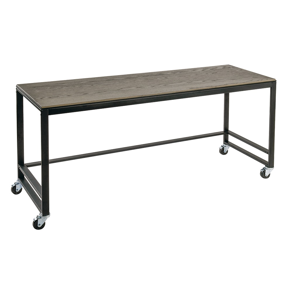 Cal-Mil 22340-72-83 Ashwood Merchandising Table w/ Gray Oak Top & Metal Frame - 72"W x 24"D x 34"H
