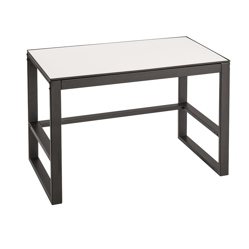 Cal-Mil 22342-32-15 2 Tier Merchandising Table w/ White Top & Metal Frame - 32"W x 18"D x 24 1/4"H