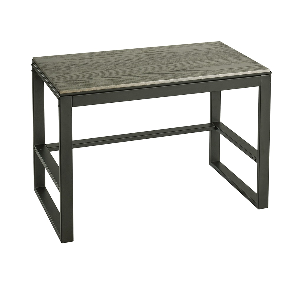 Cal-Mil 22342-32-83 2 Tier Ashwood Merchandising Table w/ Gray Oak Top & Metal Frame - 32"W x 18"D x 24 1/4"H