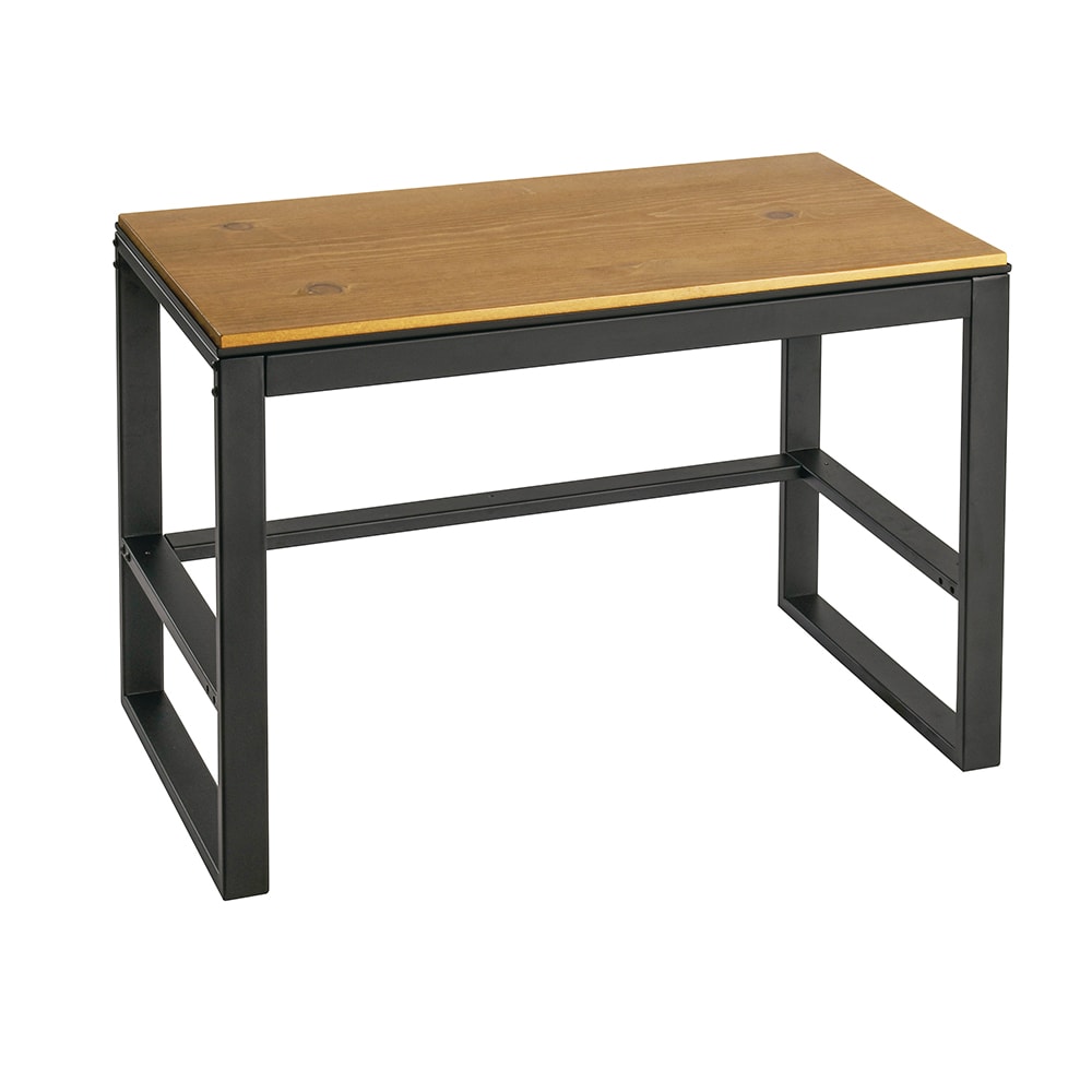 Cal-Mil 22342-32-99 2 Tier Madera Merchandising Table w/ Rustic Pine Top & Metal Frame - 32"W x 18"D x 24 1/4"H