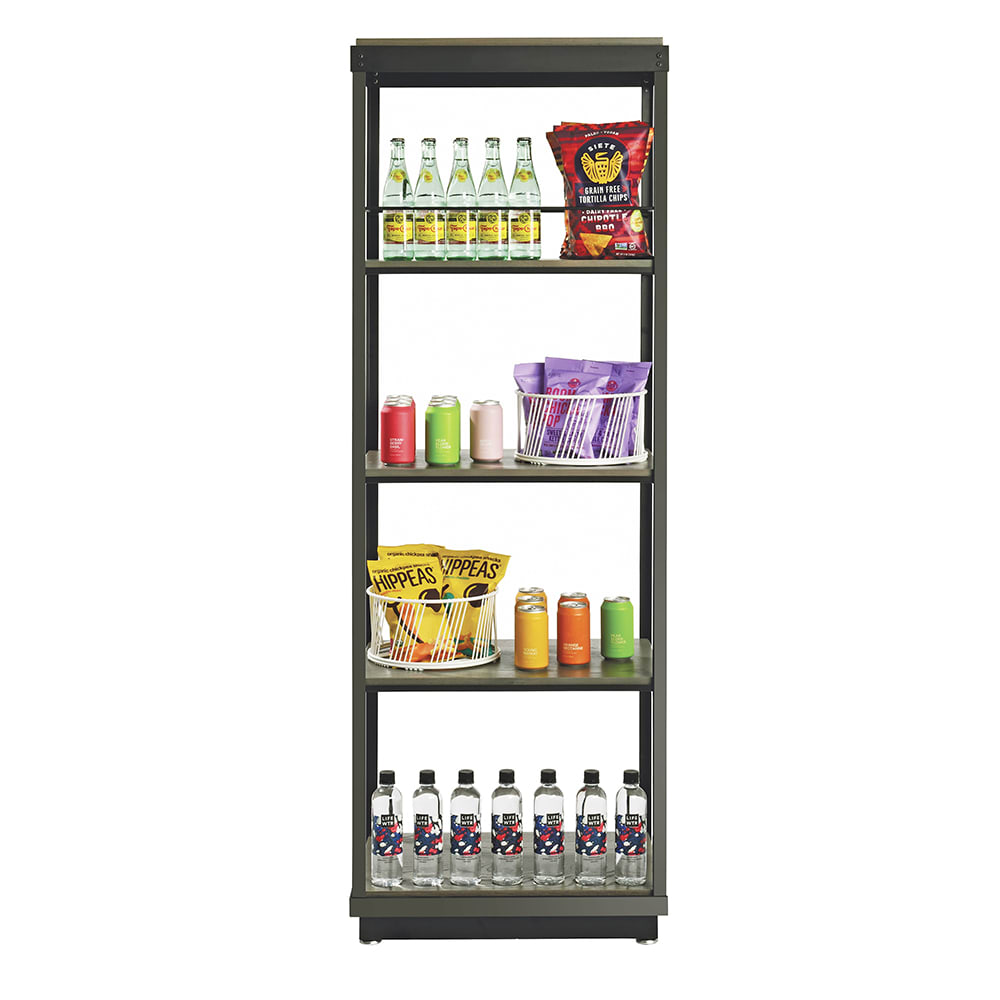 Cal-Mil 22343-5-83 5 Tier Ashwood Merchandising Cart w/ Gray Oak Shelves & Metal Frame - 24"W x 16"D x 72"H