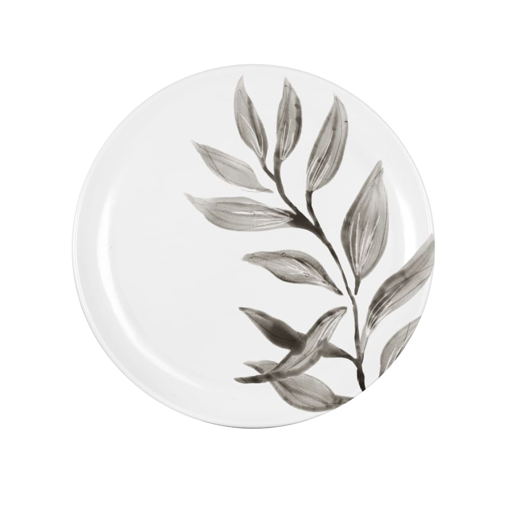 Cal-Mil 22351-7-118 7" Round Melamine Dinner Plate, White/Black