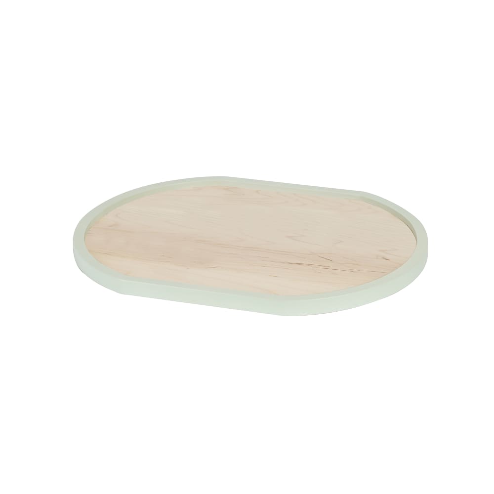 Cal-Mil 22379-1622-107 Oval Serving Tray - 16" x 22", Blonde Maple w/ Matcha Rim