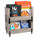 Cal-Mil 22407-12-110 Rectangular Stacking Display Bin - 12"W x 6"D x 7"H, Gray Washed Pine Wood/Black Metal Accents thumbnail 2