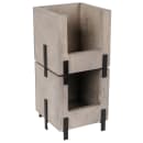 Cal-Mil 22407-6-110 Stacking Display Bin - 6"W x 6"D x 7"H, Gray Washed Pine Wood/Black Metal Accents thumbnail 5