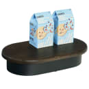 Cal-Mil 22411-3-112 Oval Display Riser - 18" x 10" x 3", Dark Stained Oak Wood/Black Metal thumbnail 2