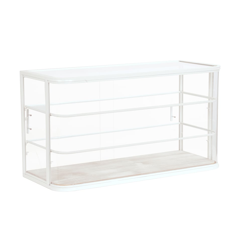 Cal-Mil 22416-113 3 Tier Pastry Display Case - 42" x 18 1/2" x 23"H, Pine Wood/ White Metal