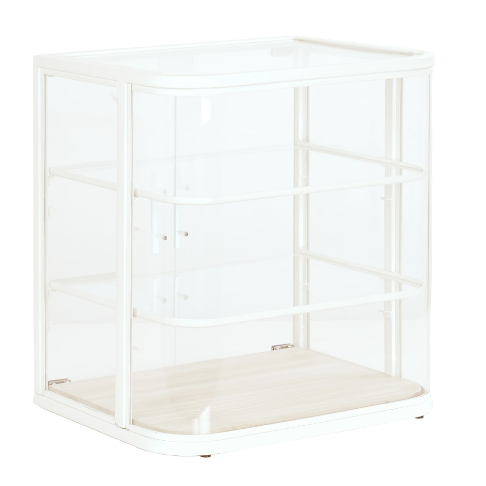 Cal-Mil 22417-113 3 Tier Pastry Display Case - 21" x 17" x 23 1/4"H, Pine Wood/ White Metal