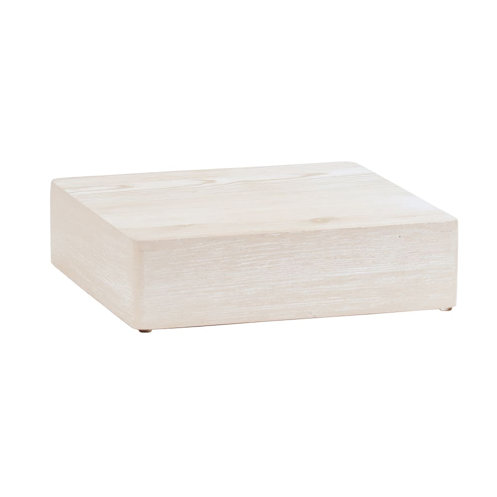 Cal-Mil 22420-3-113 12" Square Cube Riser - 3"H, Pine Wood, White-Washed