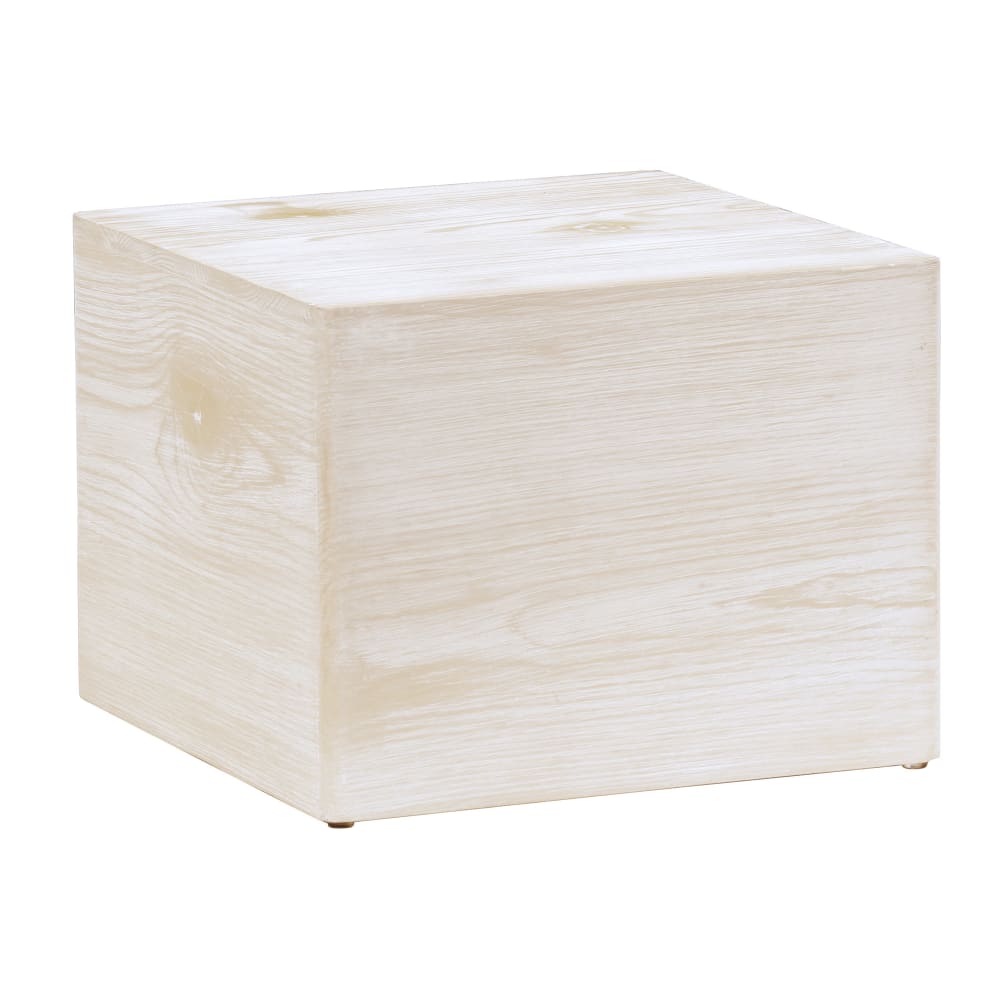 Cal-Mil 22420-9-113 12" Square Cube Riser - 9"H, Pine Wood, White-Washed